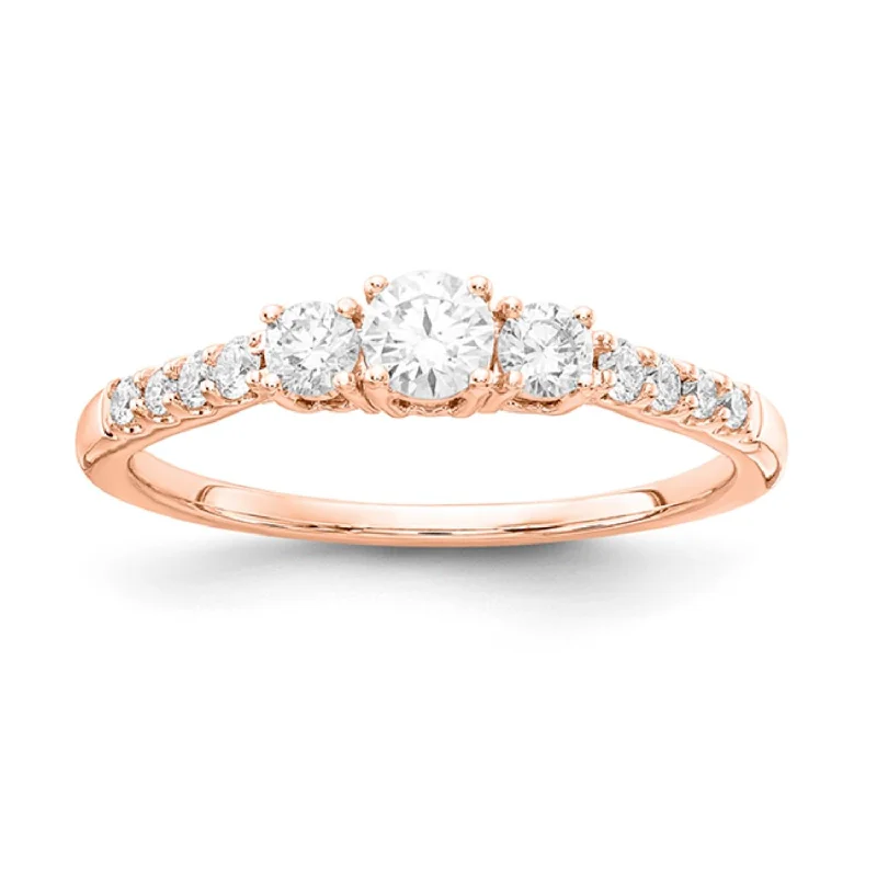 Signature EcoLove 1/2 CTW Lab Grown Diamond Three Stone Anniversary Ring in 14KT Rose Gold