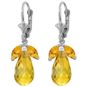 14.4 Carat 14K Solid White Gold Image And Reality Citrine Earrings