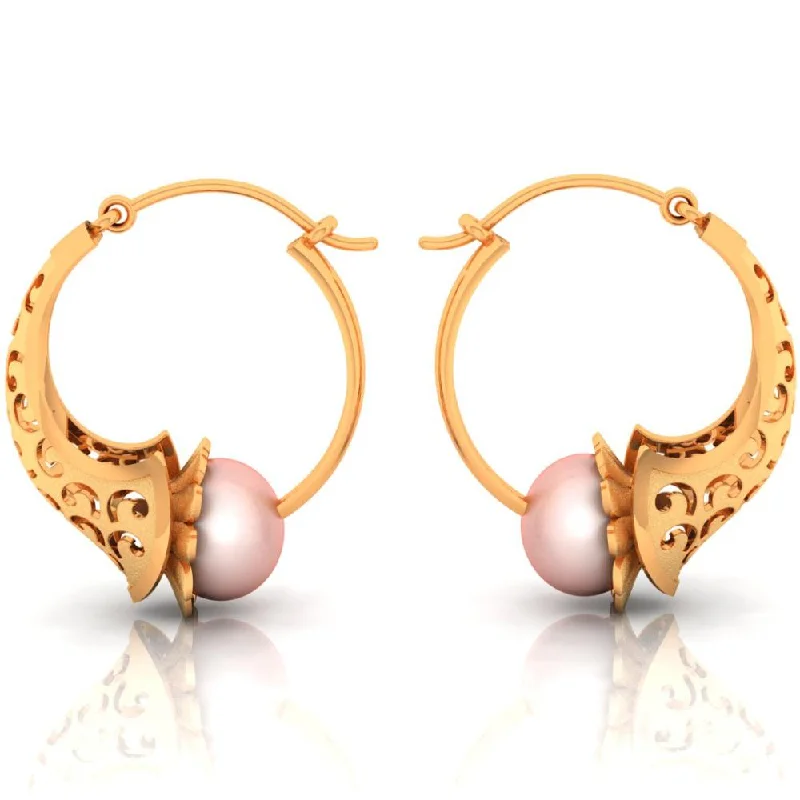 18k Beautiful Gold Earrings With Elaborate Artistry