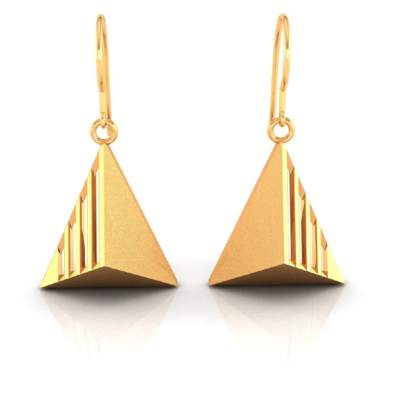 18k Exquisite Conical-shaped Gold Earrings