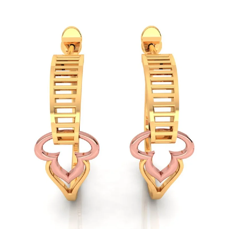 18k Sturdy Gold Earrings With A Hint Of Yellow Gold Hue