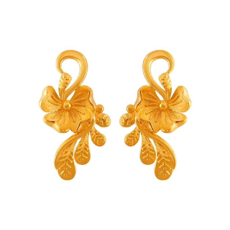 22KT (916) Yellow Gold Stud Earrings For Women