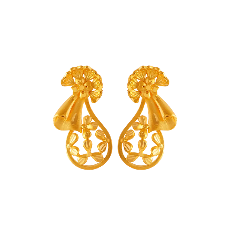 22KT Yellow Gold Clip-on Earrings For Women