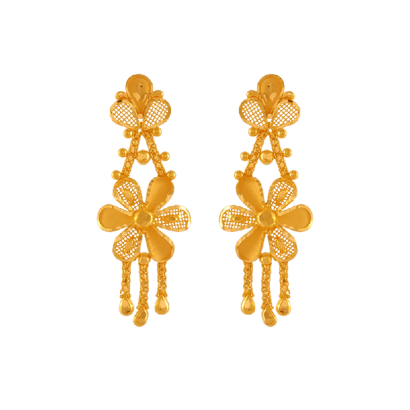 22KT Yellow Gold Drop Earrings For Women