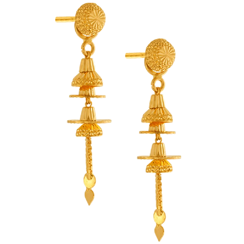 22KT Yellow Gold Jhumki Earrings For Women