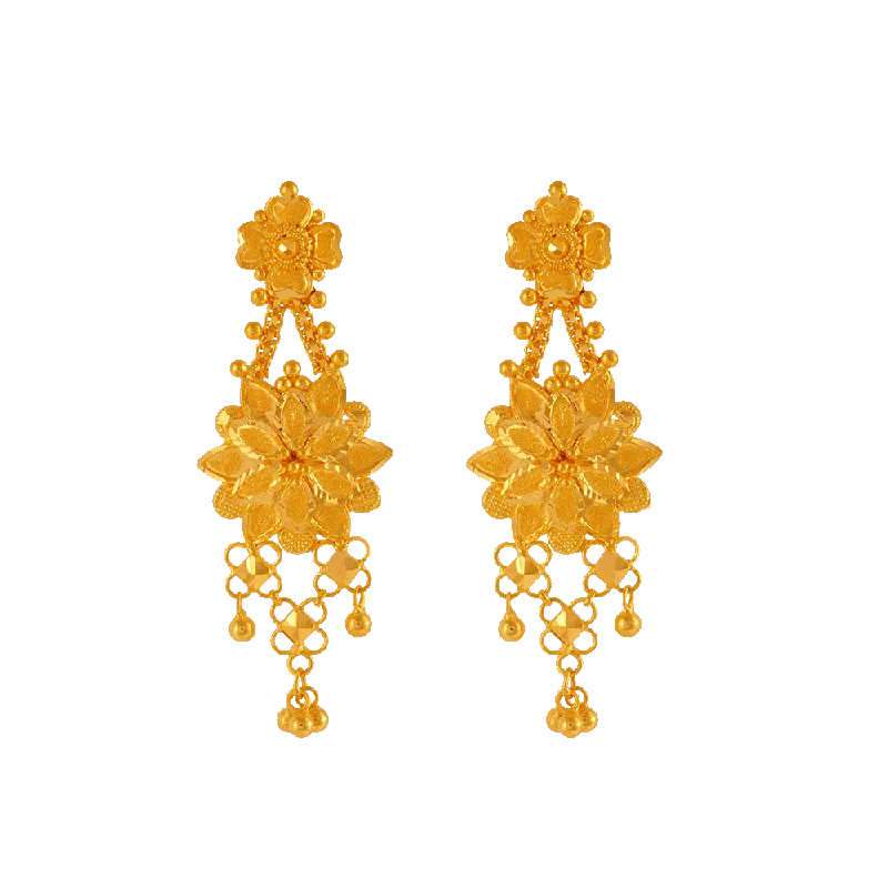 22KT Yellow Gold Jhumki Earrings For Women