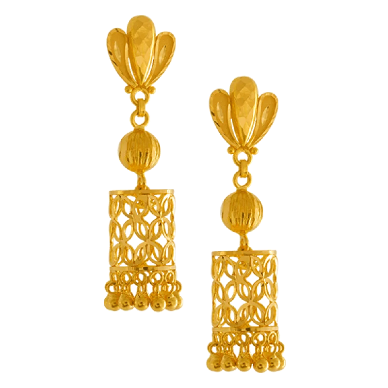 22KT Yellow Gold Jhumki Earrings For Women