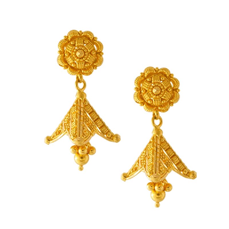 22KT Yellow Gold Jhumki Earrings For Women