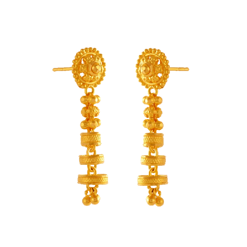 22KT Yellow Gold Jhumki Earrings For Women