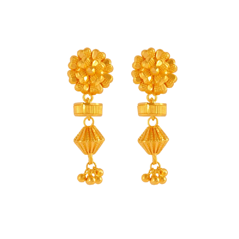 22KT Yellow Gold Jhumki Earrings For Women