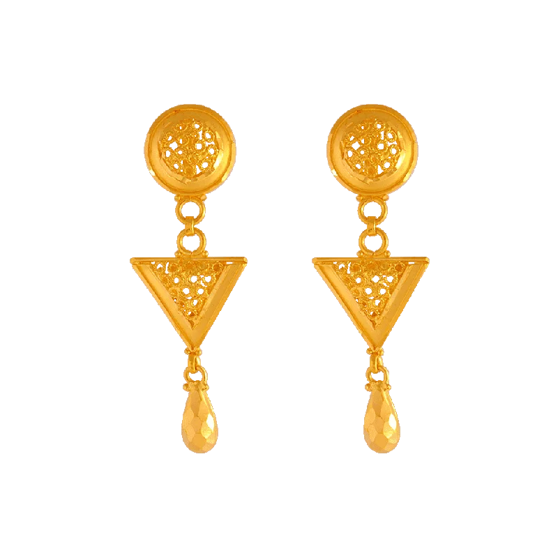 22KT Yellow Gold Stud Earrings For Women