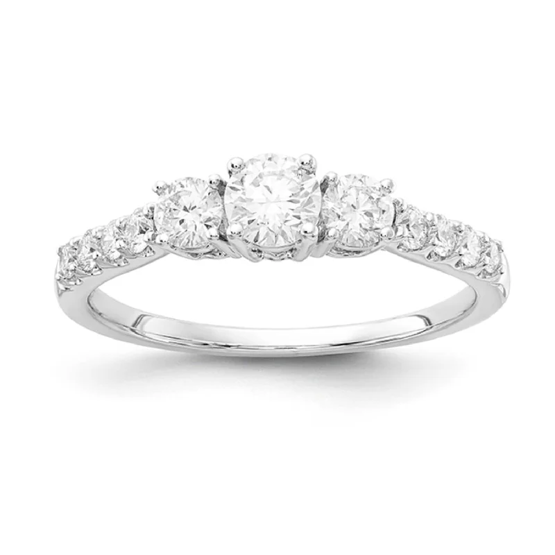 Signature EcoLove 3/4 CTW Lab Grown Diamond Three Stone Anniversary Ring in 14KT White Gold