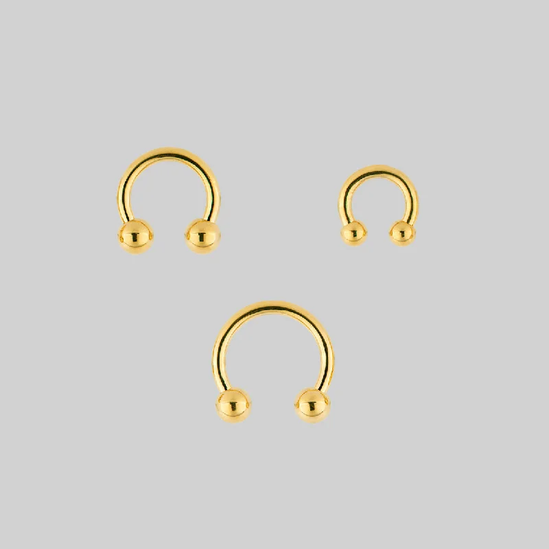 CLEO. Circular Barbell Ring - Gold