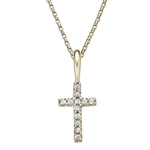 Cross pendant in 10 carat yellow gold