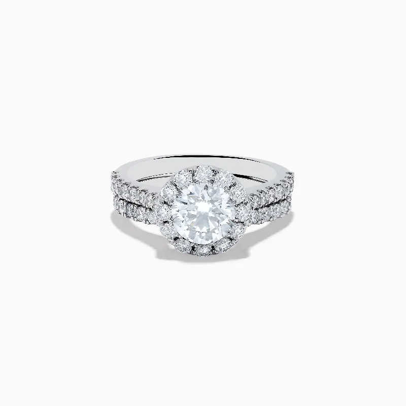 Reverie 14K White Gold Lab Grown Diamond Ring and Band Set