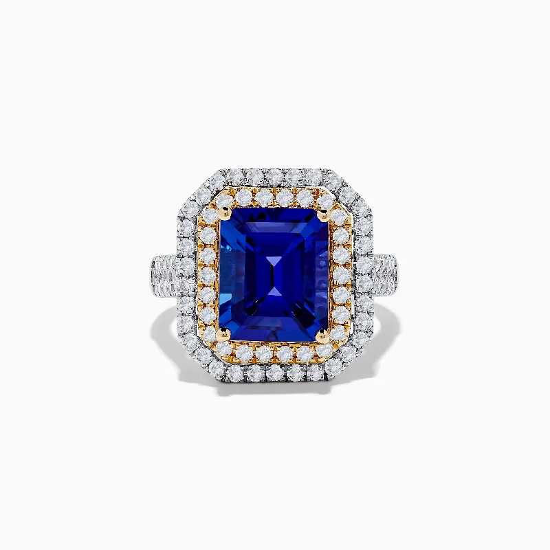 Nahla Siri 14K Two Tone Gold Tanzanite and Diamond Ring