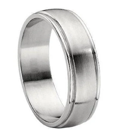 Titanium Brushed Finish Wedding Band -7mm