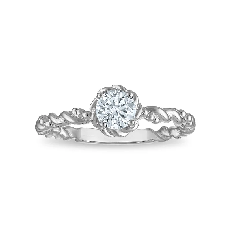 LoveSong EcoLove 1/2 CTW Lab Grown Diamond Promise Ring in Rhodium Plated Sterling Silver