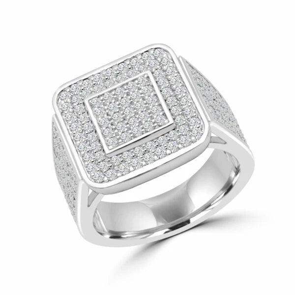 Men's Status Ring in 10k White Gold