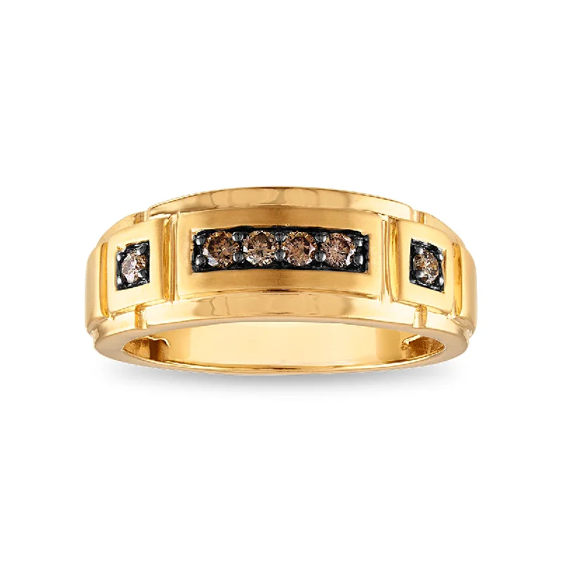 Mochaccino 1/4 CTW Diamond Wedding Ring in 10KT Yellow Gold