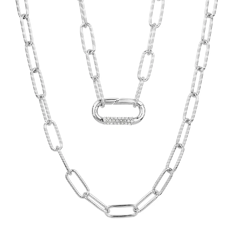 Necklace with 0.72 carats* of Round Brilliant diamond simulants in sterling silver