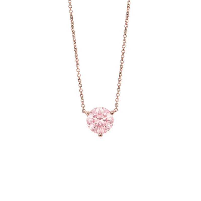 The Pink Round Brilliant Solitaire Pendant