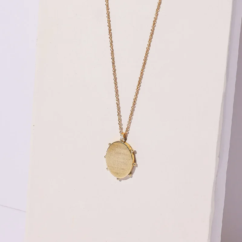 Oval Locket Necklace - Brass