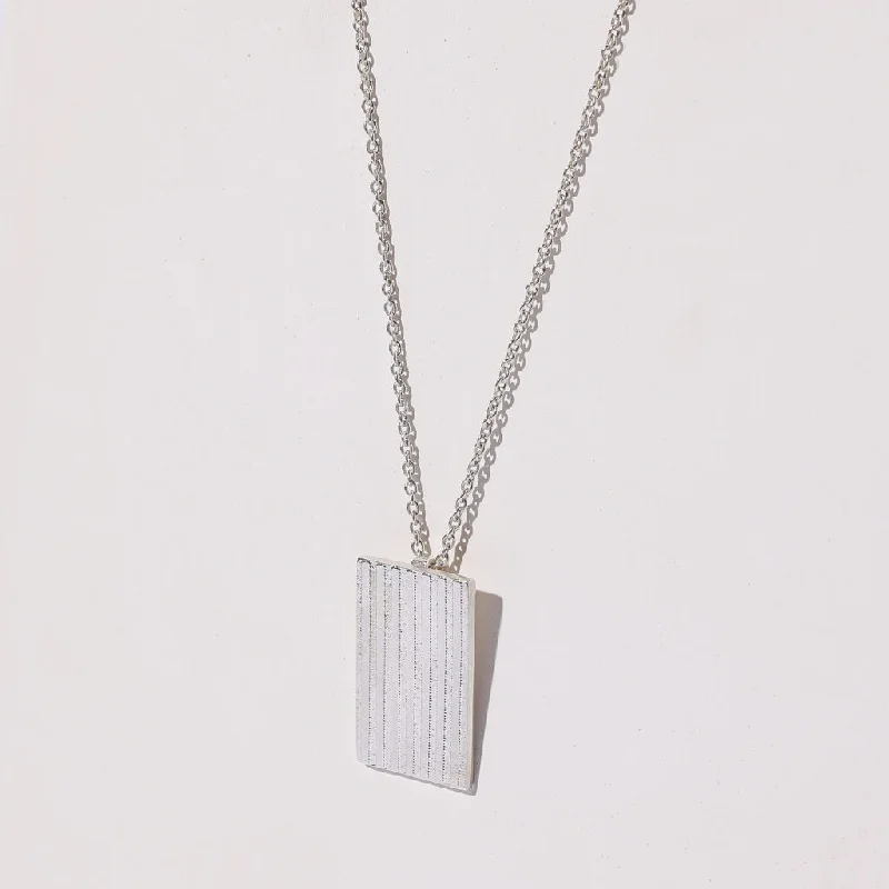 Ridge Locket Necklace - Sterling Silver