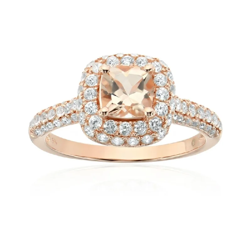 Rose Gold-Plated Silver Morganite Ring