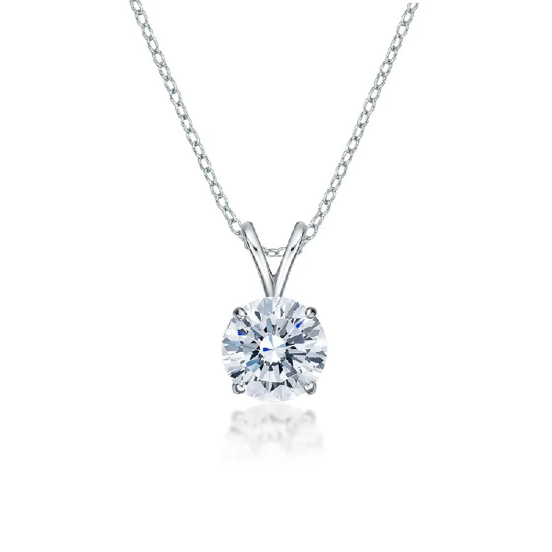 Round Brilliant solitaire pendant with 1.5 carat* diamond simulant in 10 carat white gold