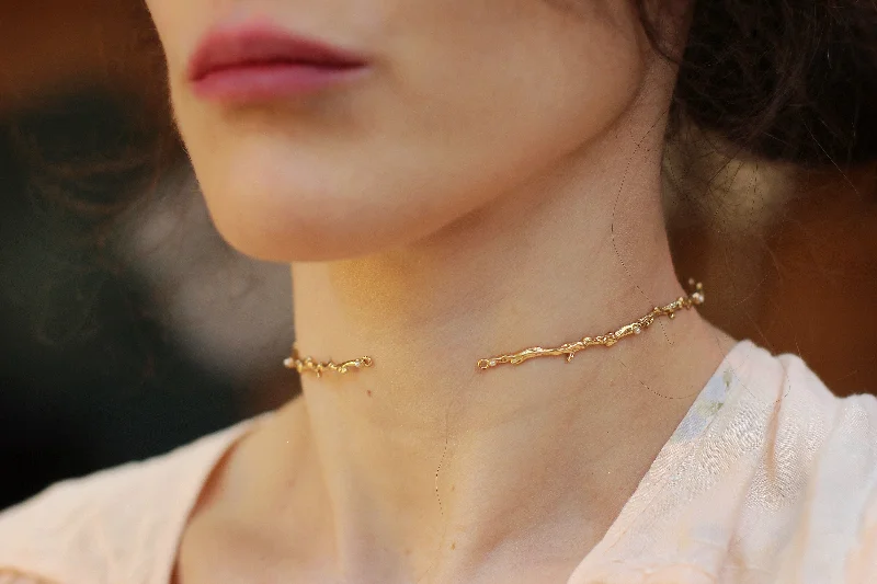 Rustic Branch w/ Seed Pearls Choker