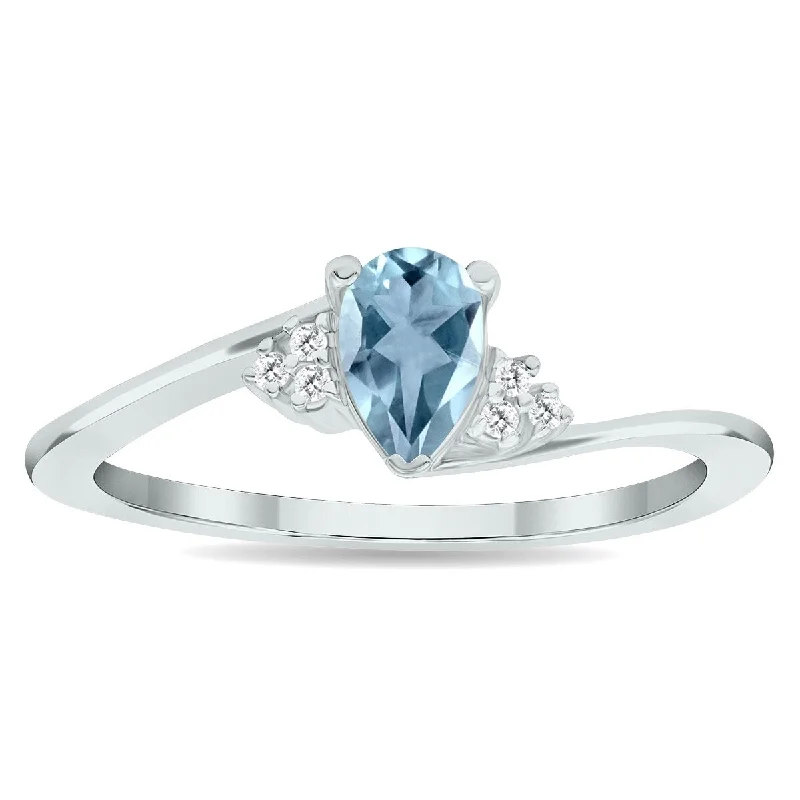 Women's Aquamarine and Diamond Tierra Ring in 10K White Gold