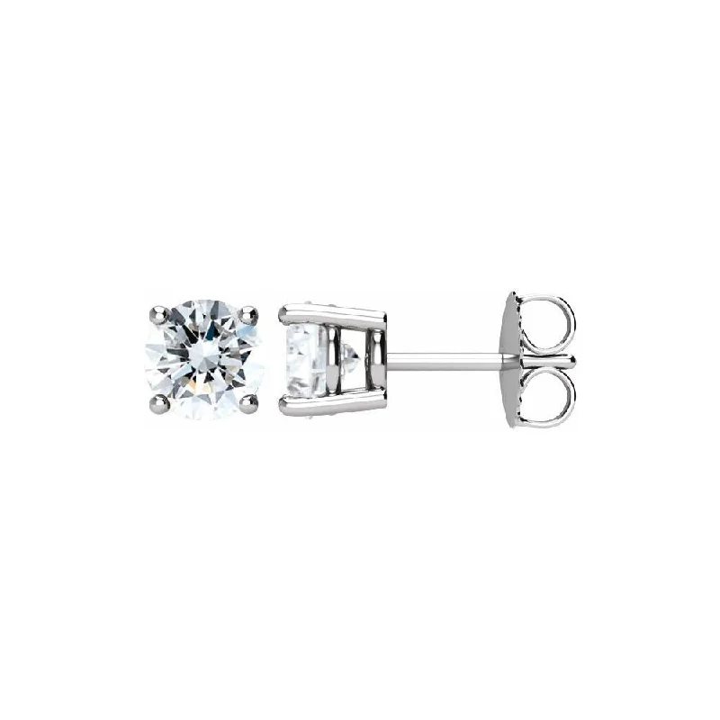 14k White Gold 1 1/2 CTW Diamond Stud Earring for Women