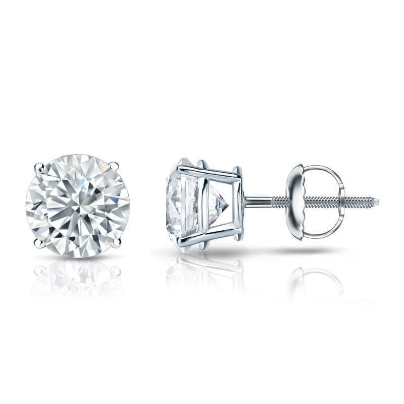 14kt Gold Round 1 3/4ct TDW Certified Diamond Stud Earrings by Auriya