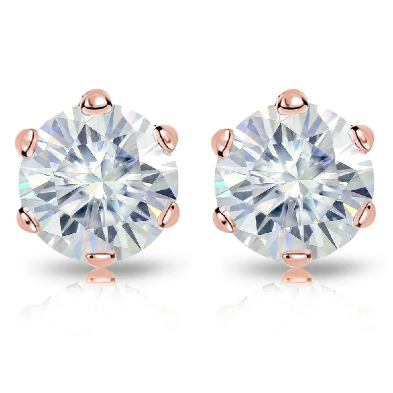 Auriya 5ctw Round Moissanite Stud Earrings 14k Gold