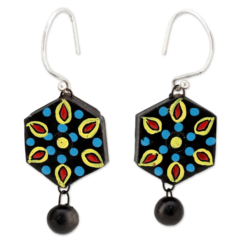 Ceramic 'Mughal Midnight' Earrings - Multi - 0.2