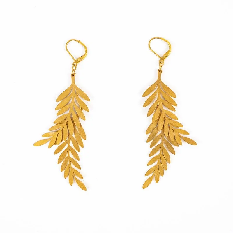 Double Leaf Dangle Earrings