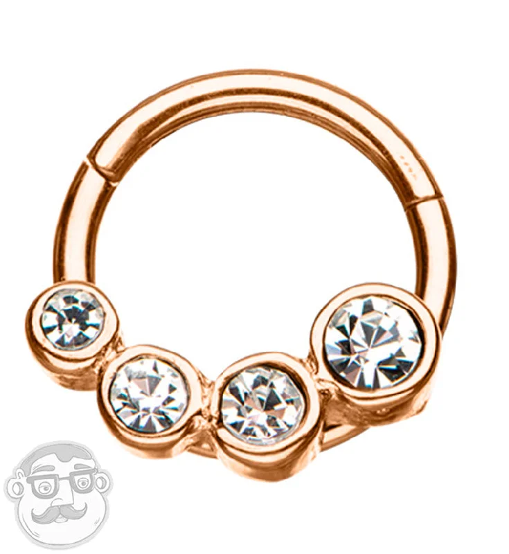 Glitz Rose Gold PVD Hinged Segment Ring