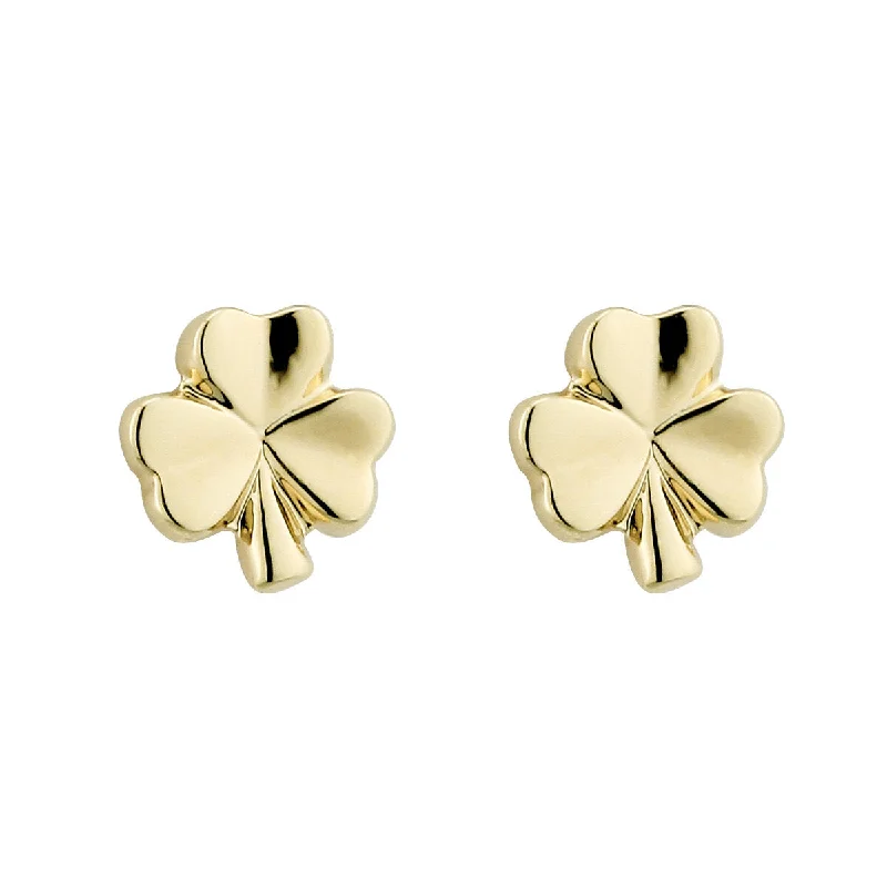 Gold Plated Shamrock Earrings