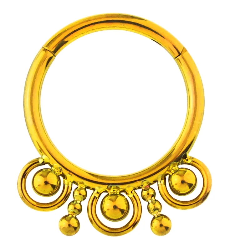 Gold Anodized Myriad Hinged Segment Ring