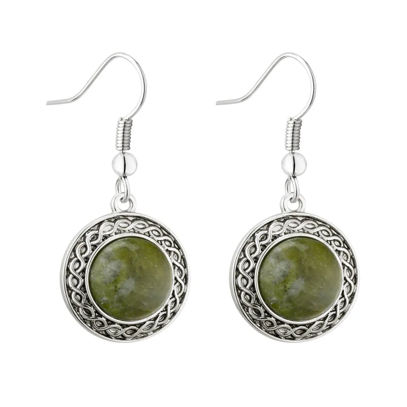 Connemara Marble Celtic Drop Earrings