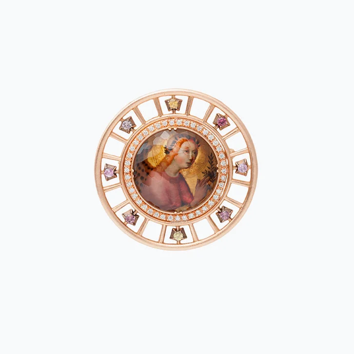 Angel Gabriel by Sano Di Pietro Spencer Portrait Brooch & Pendant