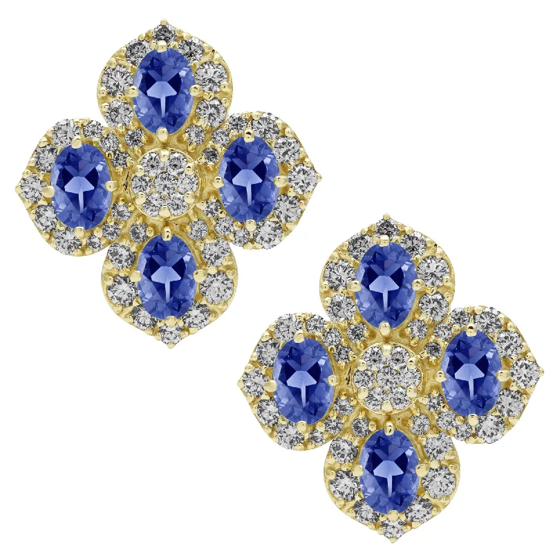 Earrings - Tanzanite And Diamond