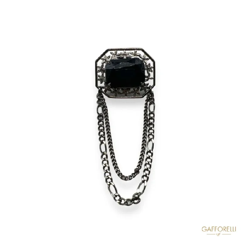 Pendant Brooch with Stone U517 - Gafforelli Srl