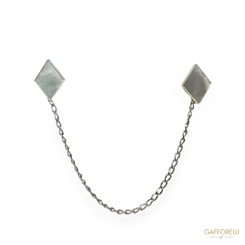 Rhombus-shaped Mother-of-pearl Brooch with Pendant U394 - Gafforelli Srl