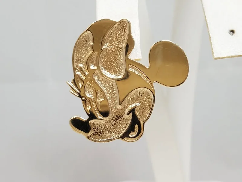 Wonderful 14k Yellow Gold Famous Female Mouse Pin